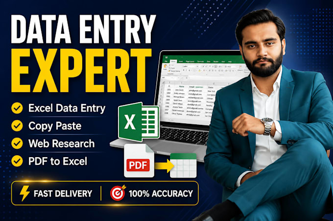 do accurate data entry, excel data entry, copy paste and web research