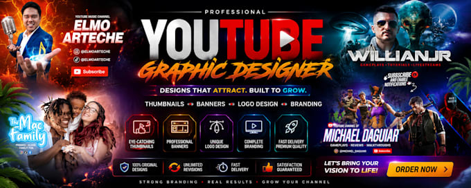 design youtube banners and logo
