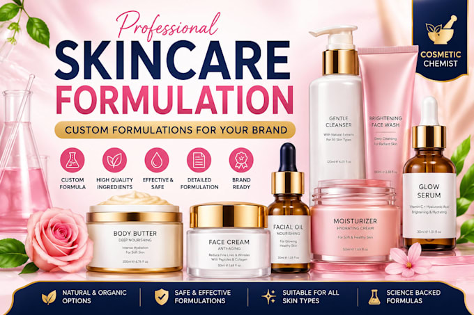 custom skincare formulation, professional cosmetic develop formulas skincare