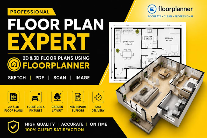 create 2d and 3d floor plan design and interior 3d rendering in floorplanner