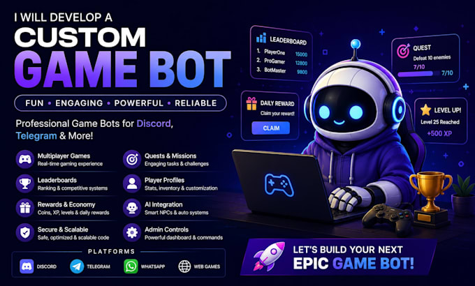 develop game bot, gaming automation, ai bot, python bot, pc game, script, macro