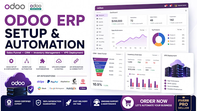 build erp odoo automation, dynamics 365 and netsuite, setup odoo with quickbooks