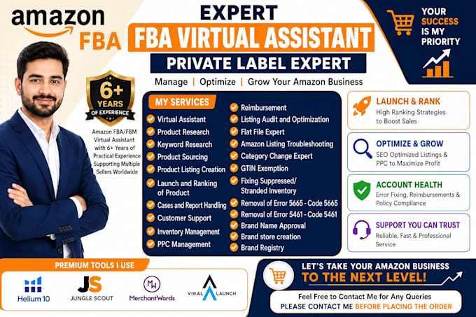 be your expert amazon fba seller central virtual assistant VA