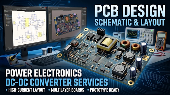 design pcb, pcb layout, schematic, power electronics and dc dc converter