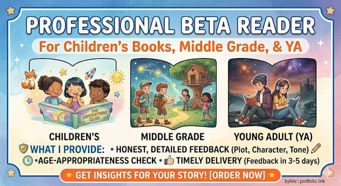 be your ya middle grade ya book beta reader and childrens book