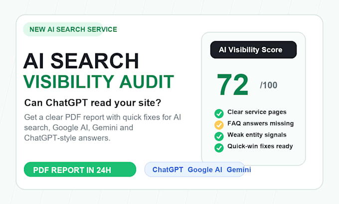 do an ai SEO audit for chatgpt and google visibility
