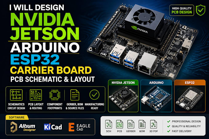 design nvidia jetson arduino esp32 carrier board pcb schematic and layout