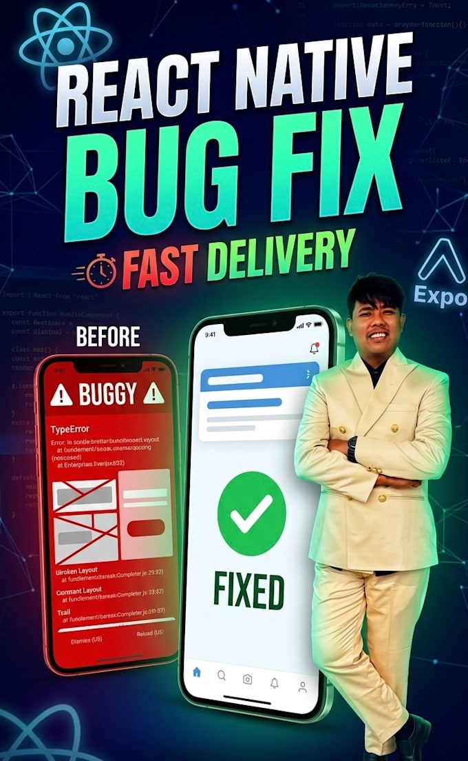 fix react native bugs fast delivery