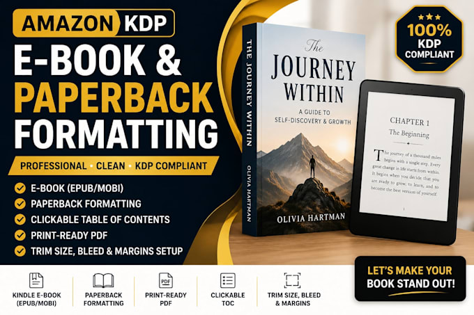 format kindle ebook and paperback for amazon KDP