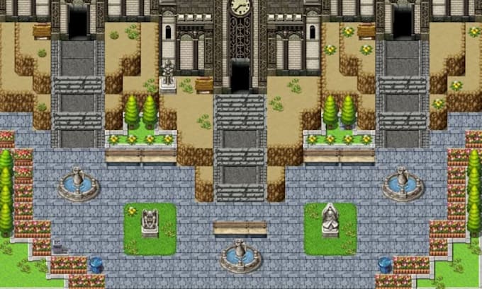 create rpg maker mz map layout with custom tiles and eventing for your game