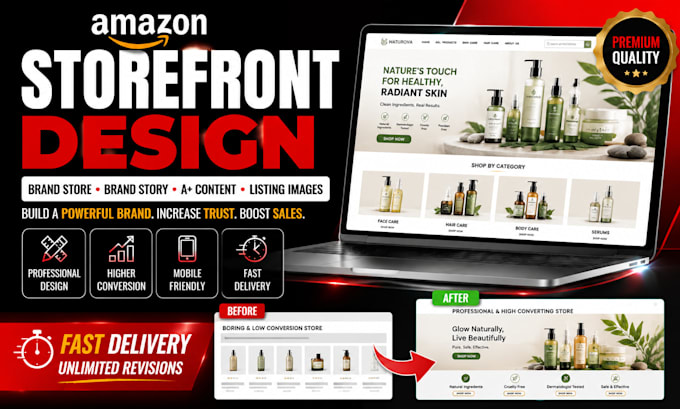 design amazon storefront brand store a plus content amazon listing image
