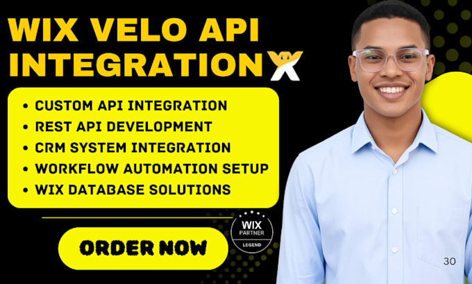 integrate custom api, rest api, crm and automation using wix velo, wix database