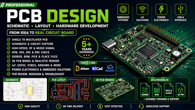 pcb design, schematic design, circuit design, pcb layout, hardware develop, pcb