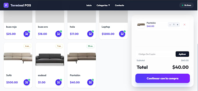 develop a modern ecommerce website using react and node
