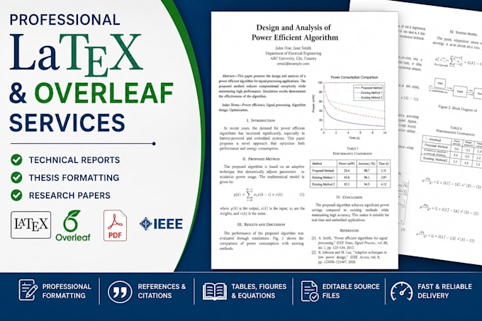 create professional latex, overleaf and technical reports