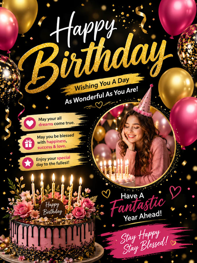 design custom birthday poster and invitation card