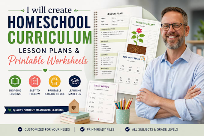 create homeschool curriculum lesson plans and printable worksheets