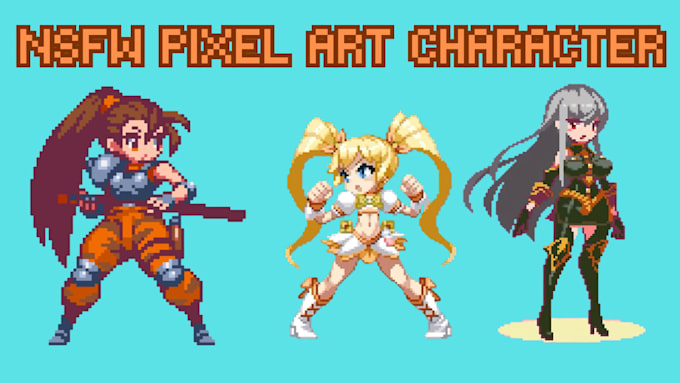 create nsfw pixel art character sprite sheet animation game asset, rpg maker