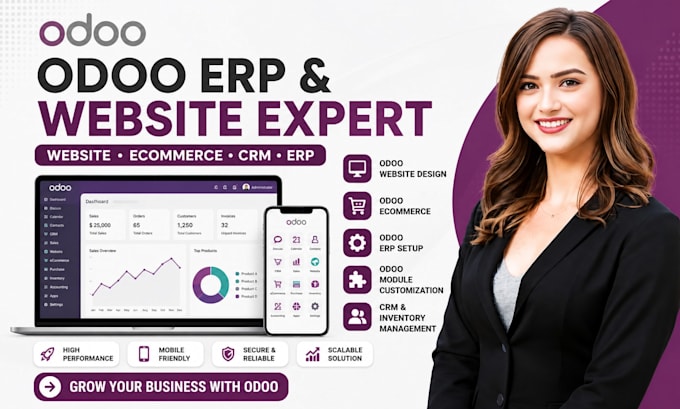 setup odoo erp, design odoo website, odoo ecommerce and modules