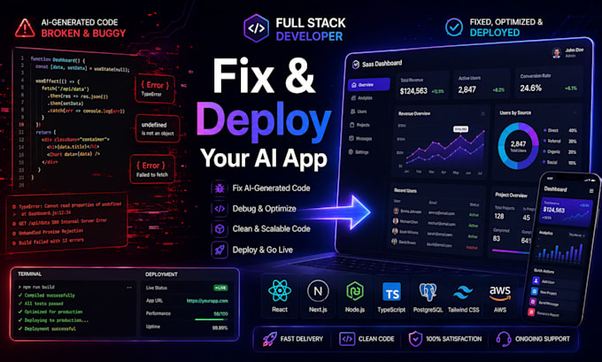 fix, rescue and deploy your lovable, cursor or bolt ai app