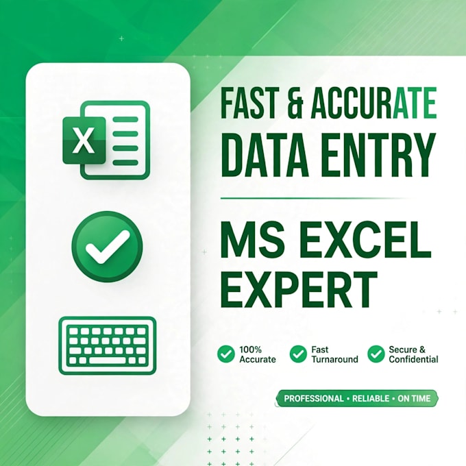 do fast and accurate data entry and excel work