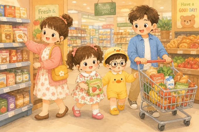 create a children book illustration using ai