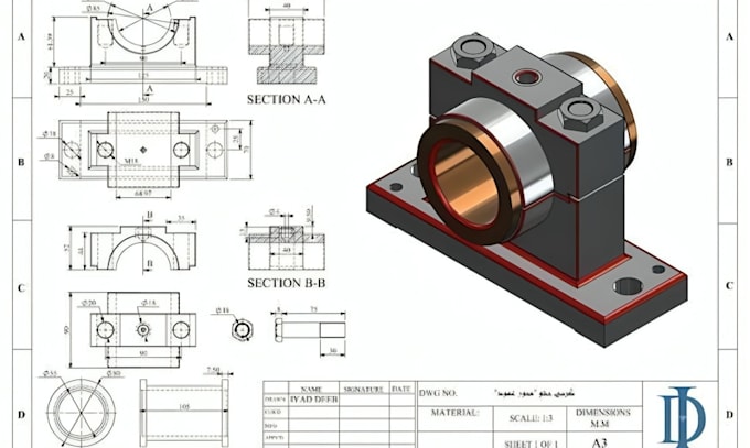 create manufacturing drawings, 2d cad drawings and engineering drawings