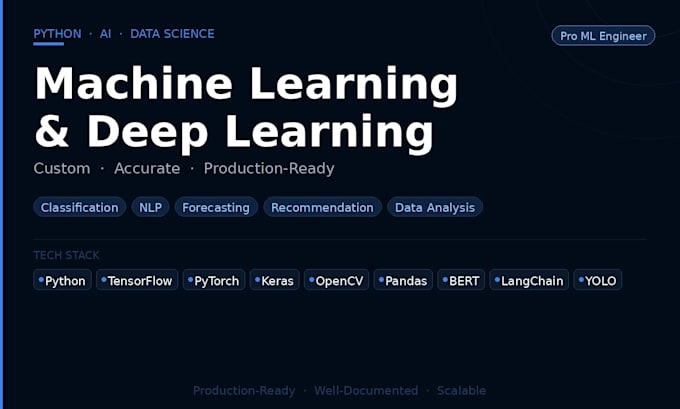 develop a custom ml model for classification, nlp, forecasting in python