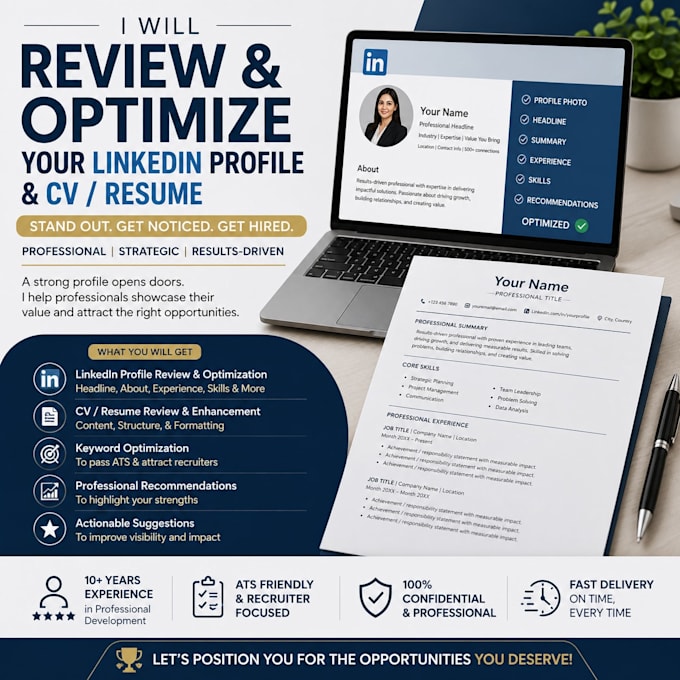 review and optimize your linkedin profile and CV resume