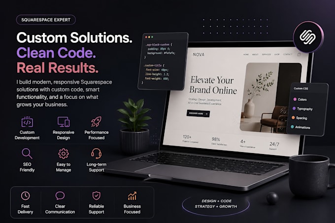 build squarespace website design redesign and website development