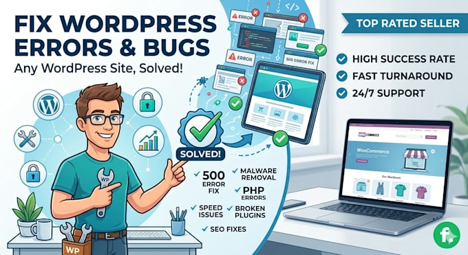 fix any wordpress website error