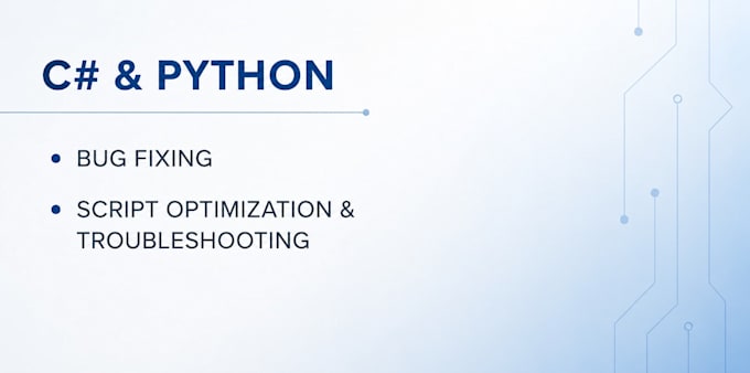 fix bugs and optimize your csharp or python code
