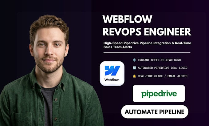 setup webflow to pipedrive lead automation notifications webflow crm integration