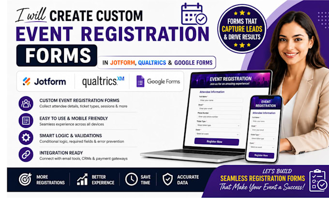 create custom event registration forms in jotform qualtrics and googleforms