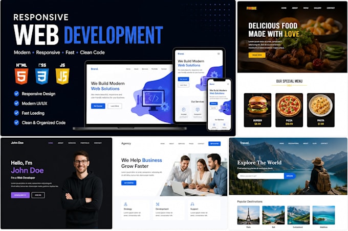 create a responsive website using HTML CSS and javascript