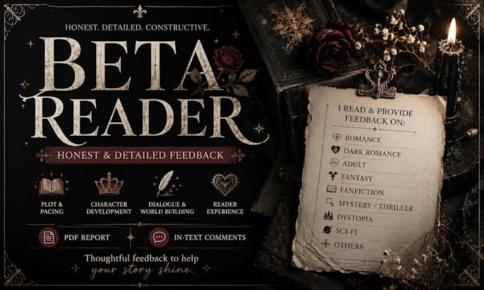 beta read your manuscript and provide detailed feedback