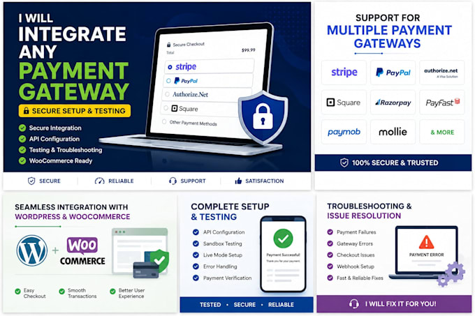 integrate any payment gateway in wordpress and woocommerce