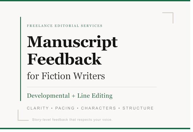 edit your first chapter and provide developmental feedback