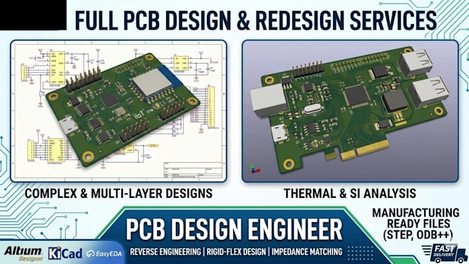 do full pcb design, multi layer pcb layout, and pcb redesign