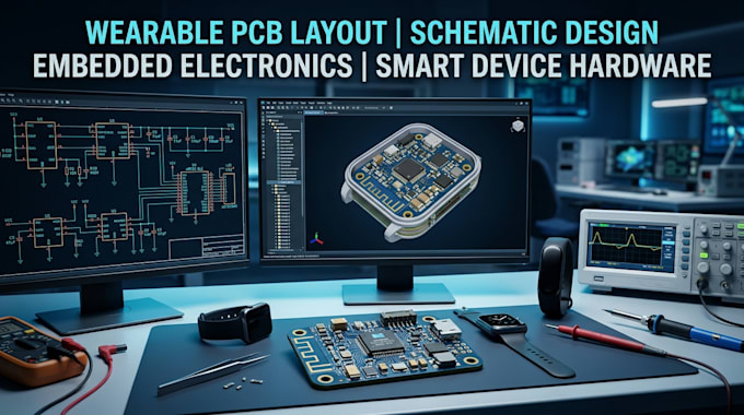 design wearable pcb layout, schematic and embedded electronics