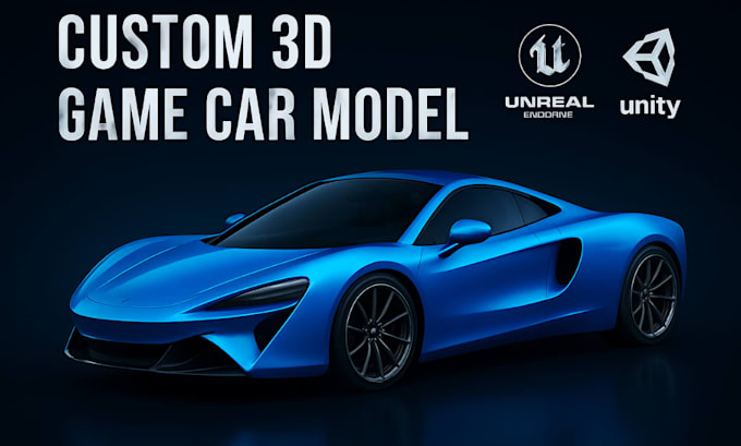 create low poly or realistic 3d car model for unity, unreal engine, mobile game