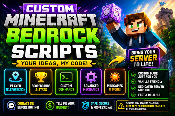 create custom minecraft bedrock scripts