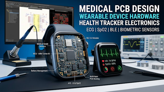create medical pcb, wearable device and health tracker hardware