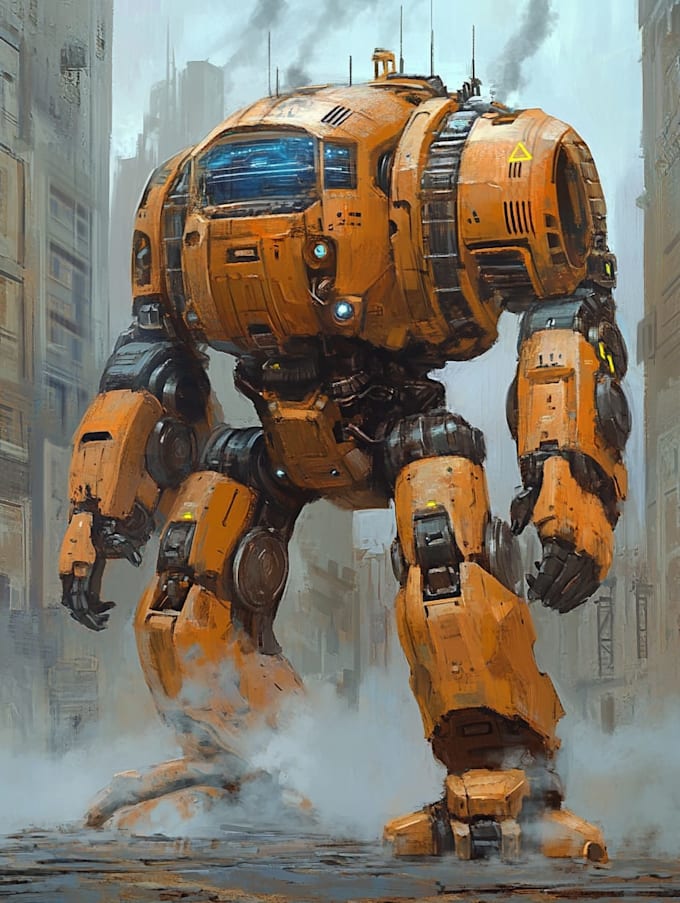 draw custom futuristic mecha characters