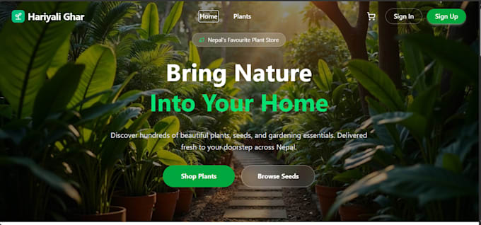 develop a home gardening and plant nursery website