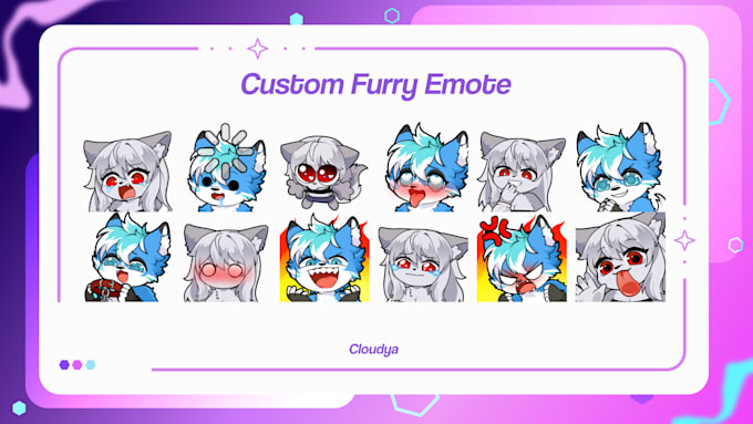 create custom furry emote for you