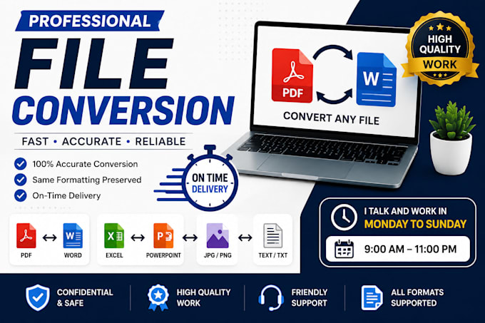 fast delivery and accurate file conversion services