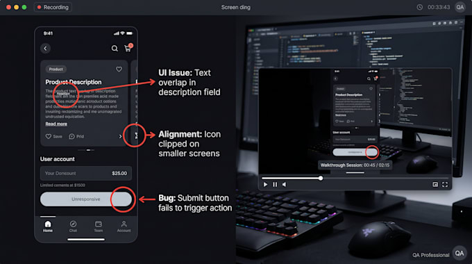 test mobile apps and websites for bugs, UX issues