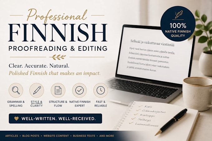 proofread or edit a finnish text