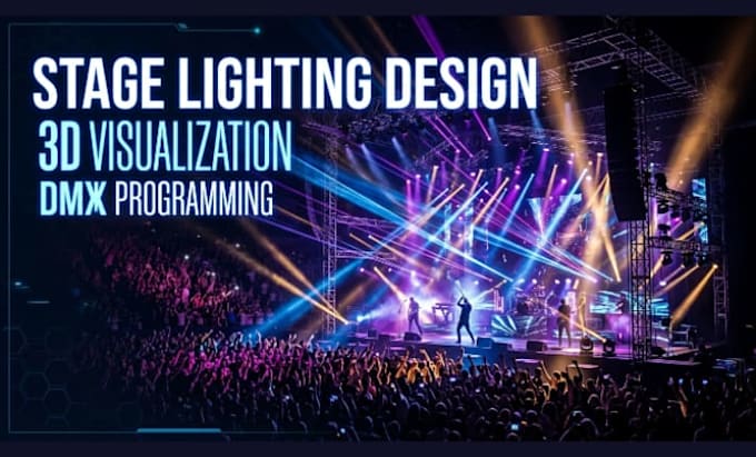 design stage lighting, event lighting setup, lighting layout and dmx programming